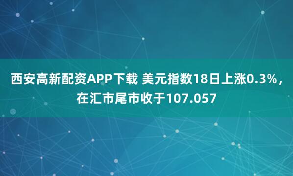 西安高新配资APP下载 美元指数18日上涨0.3%，在汇市尾市收于107.057