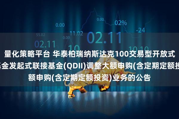 量化策略平台 华泰柏瑞纳斯达克100交易型开放式指数证券投资基金发起式联接基金(QDII)调整大额申购(含定期定额投资)业务的公告